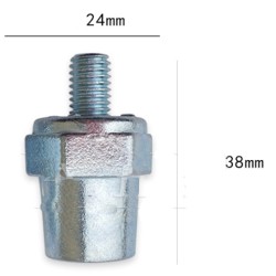 2Pcs Battery Terminal Posts for M8 Bolts Positive 19mm Negative 17mm