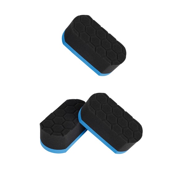 Posris 3 Pieces Tire Shine/Dressing Applicator Pads Perfect for Using to Apply Tire Shine, Tire Wet, Tire Gel, Or Tire Balm, Superior Cleaning Foam Sponge (Blue, Gray)