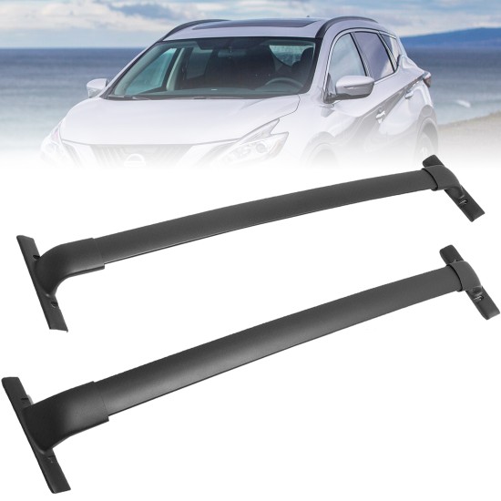 Roof Rack Cross Bars For Nissan Murano 2015 - 2023 Aluminum Brackets Crossbars Black